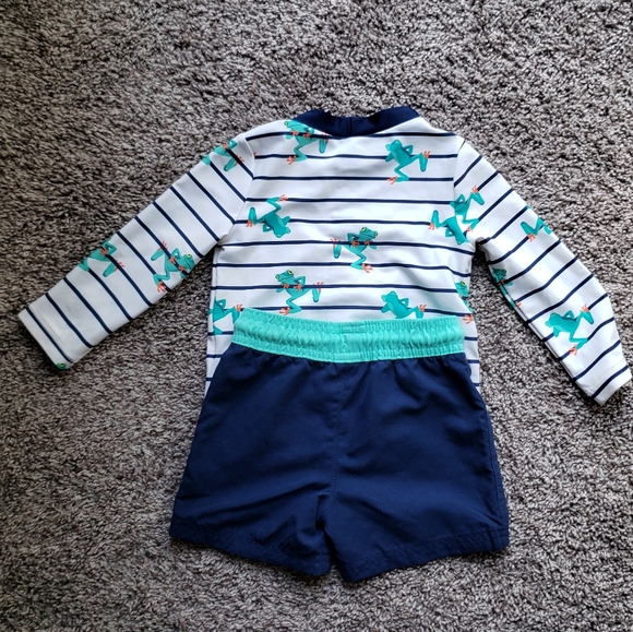Carter's Just One You Baby Boy Swim Trunks Rash Guard Set 12m - Picture 2 of 4